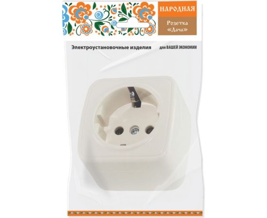 Розетка TDM 2П+З открытой установки IP20 16А, слоновая кость Дача Народная SQ1824-0021 – изображение 2