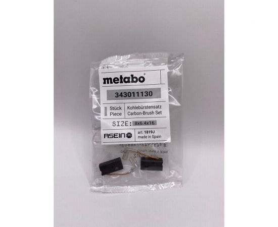 Комплект графитовых щеток 2 шт, Metabo, OEM 34301113/115/as Asein 1819J – изображение 3