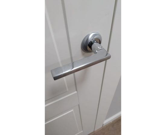 Дверная ручка MORELLI Bridge MH-25 SC/CP цвет матовый хром/хром 9009523 – изображение 3