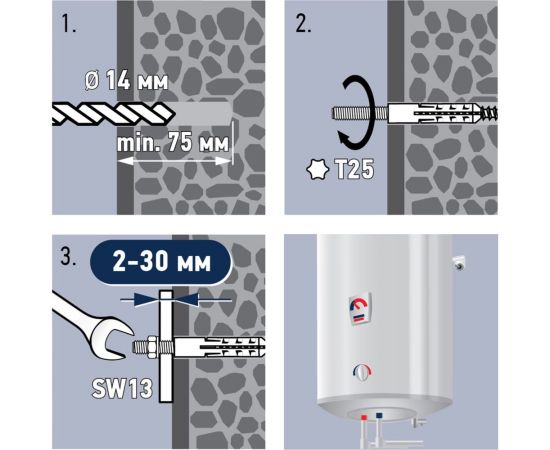 Комплект крепления для бойлера ЕВРОПАРТНЕР PWB 200, блистер 87790 – изображение 3