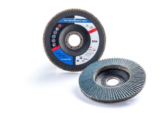 Конический лепестковый круг ZC721X STD 125x22 мм, цирконий, Р60 Interflex 1003603041 – изображение 2