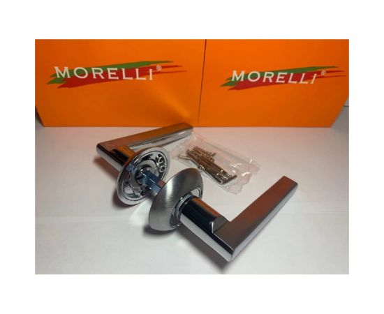 Дверная ручка MORELLI Bridge MH-25 SC/CP цвет матовый хром/хром 9009523 – изображение 2