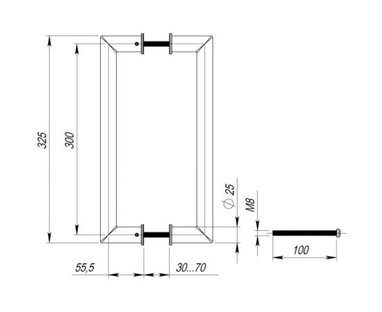 Ручка-скоба Fuaro PH-23-25/300-INOX нержавейка 35831 – изображение 4