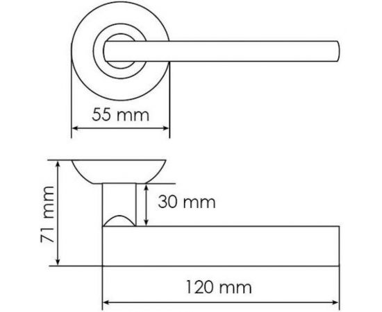 Дверная ручка MORELLI Bridge MH-25 SC/CP цвет матовый хром/хром 9009523 – изображение 5