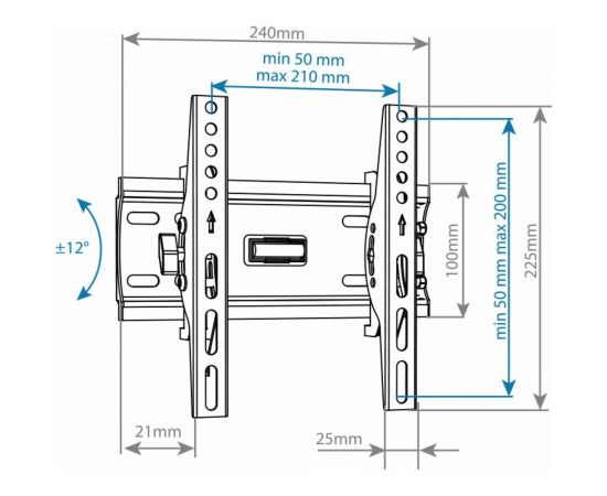 Кронштейн для LED/LCD телевизоров Arm media PLASMA-6 black, наклонный 10215 – изображение 7
