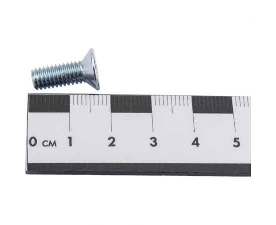 Винт с потайной головкой Невский Крепеж DIN 965 цинк, М6x16 + гайка + шайба, 10 шт. 814064 – изображение 4