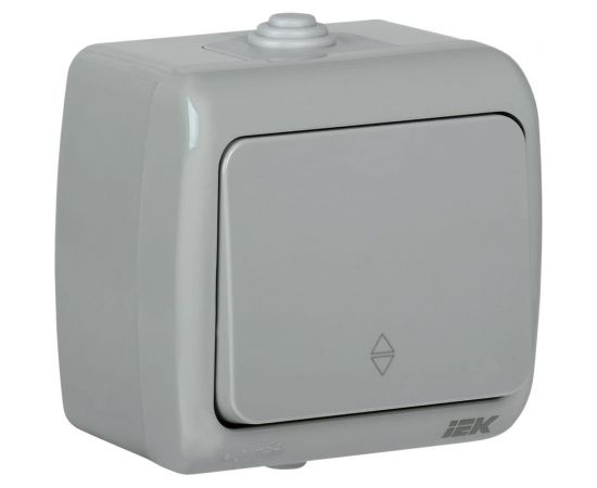 Одноклавишный выключатель IEK ВС-20-1-2-A, проходной, открытой установки, 10А, IP54, AQUATIC EVA12-K03-10-54 