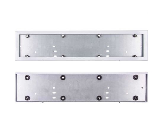 Рамка для номера SKYWAY металл, антивандал, белая, без надписи, с крепежом и резиновыми втулками S04101001 