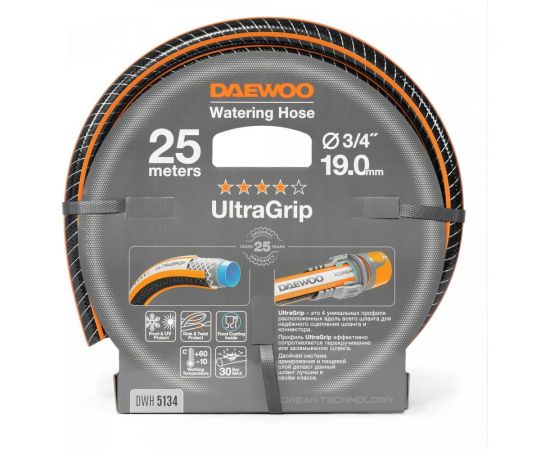 Шланг DAEWOO ultragrip, 3/4"", 19 мм, 25 м DWH 5134 