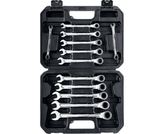 Набор комбинированных гаечных ключей Зубр ПРОФЕССИОНАЛ трещоточные 27073-H12 