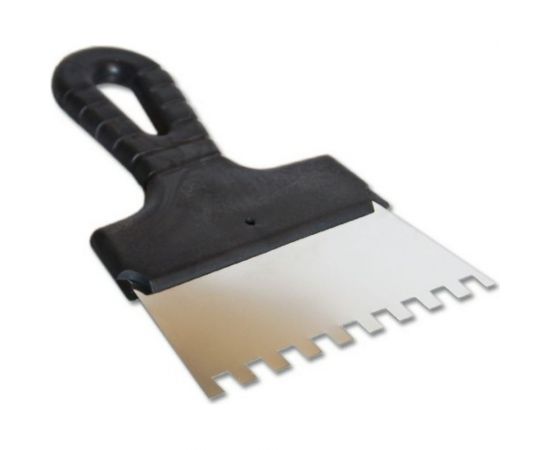 Фасадный шпатель EUROTEX 150 мм зуб 8х8 нержавеющая сталь пластмассовая ручка 020607-080-150 