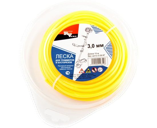Леска квадратная витая армированная (3 мм; 15 м) для триммера REDVERG 6655102 