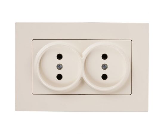 Розетка GUNSAN 2 поста Eqona без заземления крем 16401200-100149 