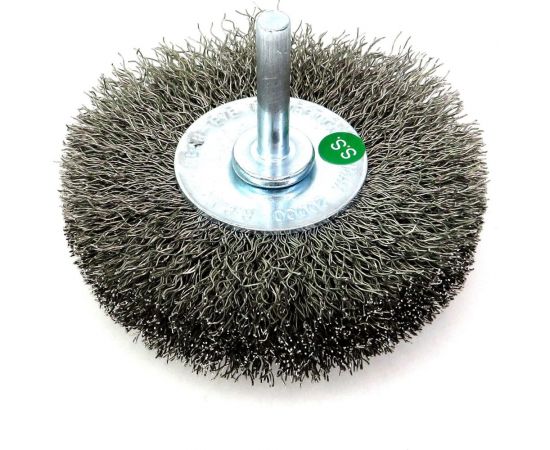 Щетка для дрели дисковая 80x19 мм, с хв-м 6 мм, гофрированная нержавеющая сталь 0.30 мм 13-185 EuroBrush EB-D80SS1 – изображение 3