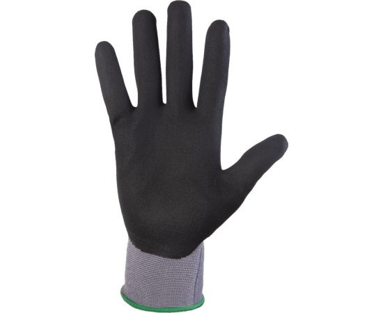 Перчатки из полиэфирной пряжи с микронитриловым покрытием Jeta Safety jn031, размер 7/s, серый/черный JN031-S – изображение 4