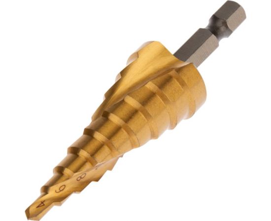 Сверло по металлу ступенчатое ТИТАН 4.0-20.0 мм, Р6М5 TiN KRANZ KR-12-6611 – изображение 4