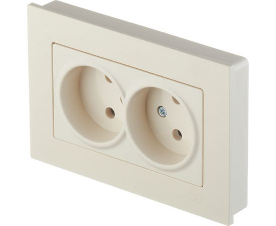Розетка GUNSAN 2 поста Eqona без заземления крем 16401200-100149 – изображение 2