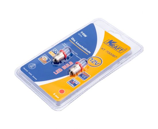 Светодиодная лампа KRAFT T4W BA9s 12v Red KT 700067 – изображение 2