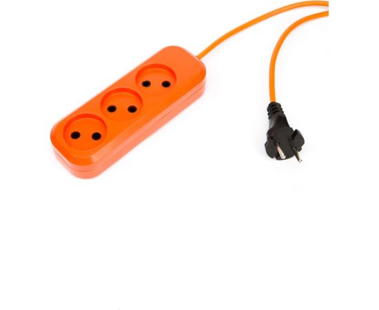 Сетевой удлинитель МПП УДЛИНИТЕЛЬ У-3-1,5, 1300 Вт, 6А, 3гнезда, 1,5 м, без заземления, оранжевый, ПВС, 2x0,75 999000000003601 – изображение 4