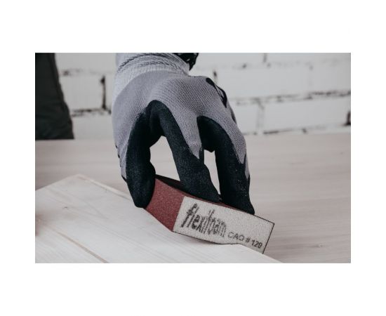 Перчатки из полиэфирной пряжи с микронитриловым покрытием Jeta Safety jn031, размер 7/s, серый/черный JN031-S – изображение 3