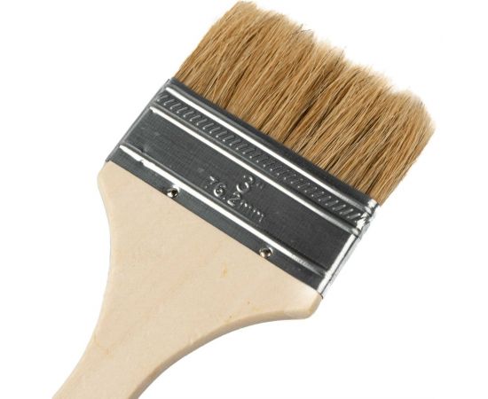 Плоская малярная кисть SAMGRUPP с деревянной ручкой, 75 мм, 3"" 16173 – изображение 2