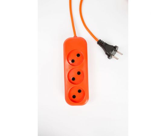 Сетевой удлинитель МПП УДЛИНИТЕЛЬ У-3-1,5, 1300 Вт, 6А, 3гнезда, 1,5 м, без заземления, оранжевый, ПВС, 2x0,75 999000000003601 – изображение 9