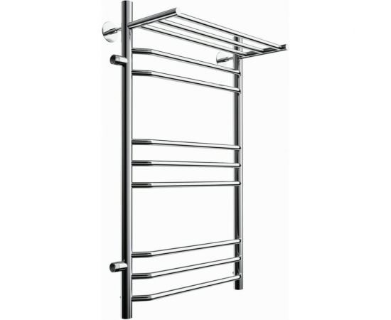 Полотенцесушитель Zox ЛЦ ТРАПЕЦИЯ-2 80х50х50, 1 дюйм, полка, 9 перекладин, левое боковое подключение 535027 