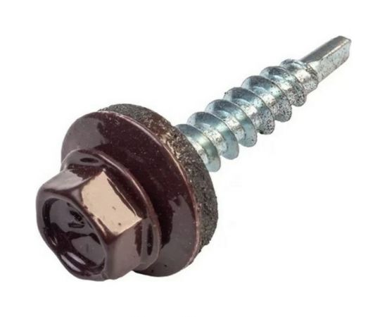 Кровельный саморез Качественный КРЕПЕЖ коричневый RAL 8017, 5.5х25 мм, 70 шт 0300125 КЧ 