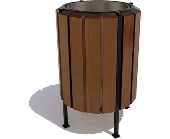 Уличная урна 7 скамеек Гео, сосна, палисандр 67040/ГЕО/9005/С_ПАЛ 