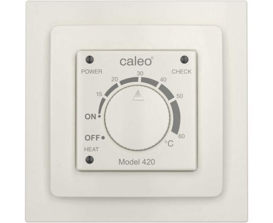 Терморегулятор Caleo 420 бежевый с адаптерами, встраиваемый аналоговый, 3,5 кВт КА000001911 