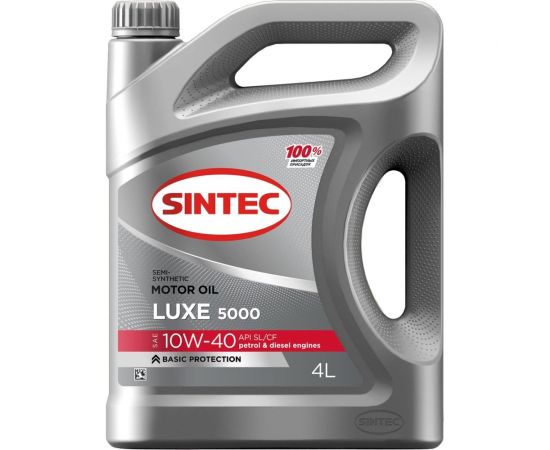 Моторное масло Sintec LUXE SAE 10W-40 API SL/CF полусинтетическое 4 л 801943 