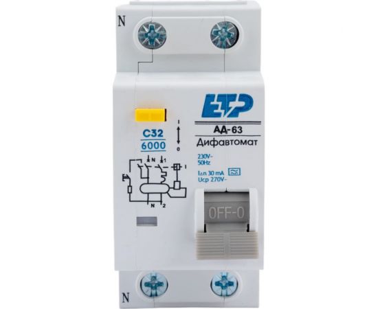 Дифференциальный автомат ETP 1P+N 32А тип A 30 мА 6 кА 19056 