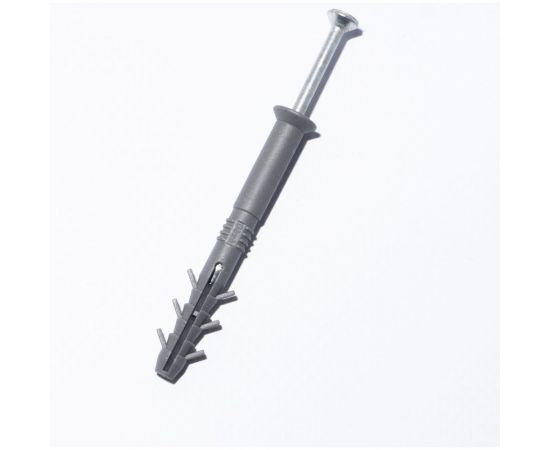 Дюбель с ударным шурупом МВИС Крепежные системы дюбель-гвоздь с усами, 6x60 мм, полипропилен, потай., 100 шт. ДБМ0660П 