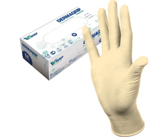 Латексные смотровые перчатки Dermagrip CLASSIС 100 штук, размер M CТ0000000691 
