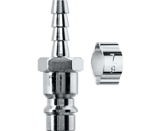 Переходник KRAFTOOL штуцер ""елочка"" 6 мм - рапид штуцер, с хомутом 06597-06 