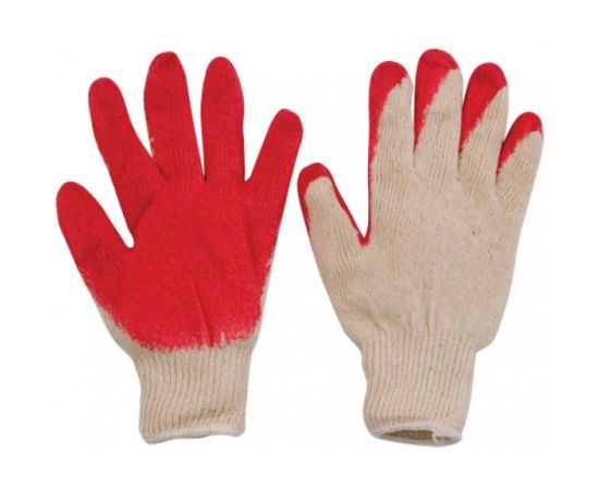Перчатки вязаные х/б с резиновой заливкой наладонника РОС 12470 