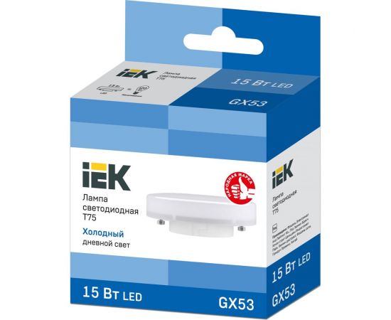 Лампа IEK LED T75 таблетка 15вт 230В 6500К GX53 LLE-T80-15-230-65-GX53 – изображение 2