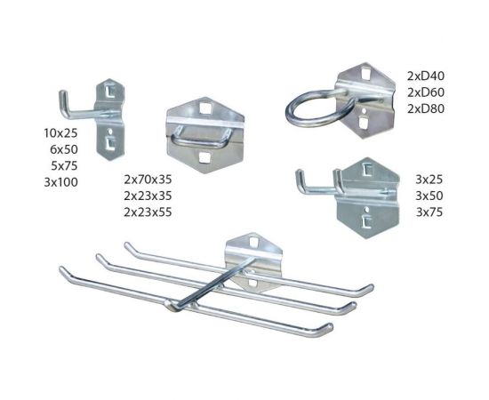 Набор крючков для перфорированной панели NORGAU NHS-046 46 предметов 101431046 – изображение 2