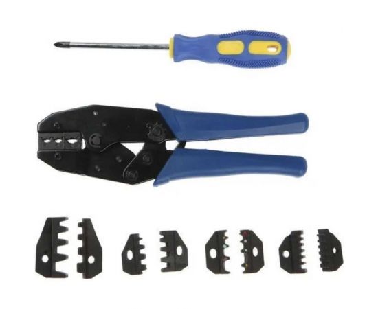Набор инструментов Cabeus инструмент обжимной для кабельных наконечников, отвертка, сменные насадки 5 шт. HT-TK-04 – изображение 2