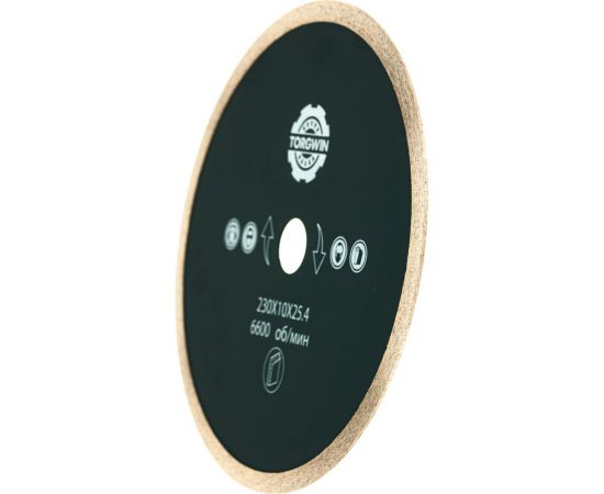 Алмазный диск тонкий со сплошной кромкой для керамогранита 230х10х1.5х25.4 мм TORGWIN 106AG-TG23025TKL – изображение 2