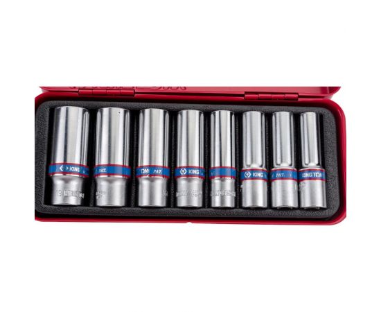 Набор шестигранных глубоких торцевых головок 3/8"", 10-19мм, 8шт KING TONY 3508MR – изображение 4