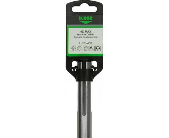 Бур SDS-max 4C MAX 28х430/570 мм, 4-cutting D.BOR D-4MD28L0570 – изображение 2