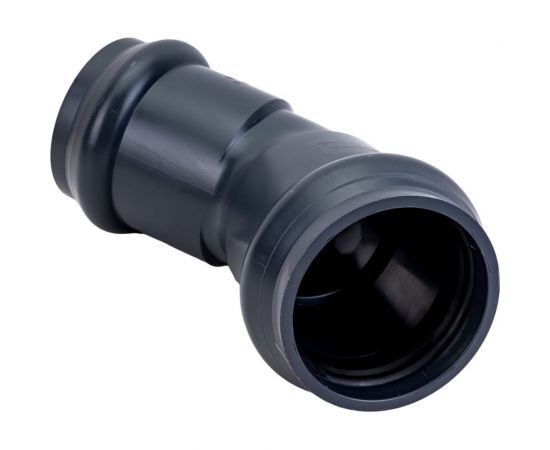 Отвод AQUAVIVA НПВХ напорный двухраструбный 110x45 AQV103110 26510 – изображение 2