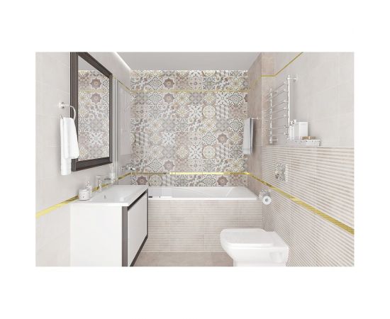 Керамическая настенная плитка LAPARET Atlas бежевый микс, 20x40 см, 1.2 кв.м, 15 плиток в упаковке х9999279382 – изображение 5