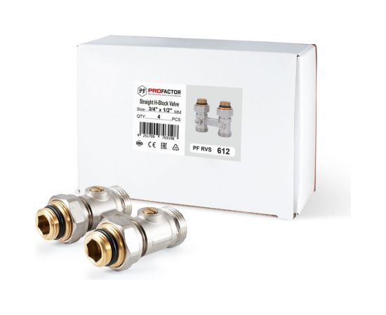 Узел нижнего подключения радиатора PROFACTOR прямой шаровой 1/2х3/4 ЕК PF RVS 612 – изображение 2