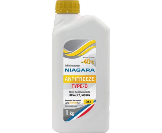 Охлаждающая жидкость NIAGARA Антифриз Type-D 40, желтый, 1 кг 13001004058 