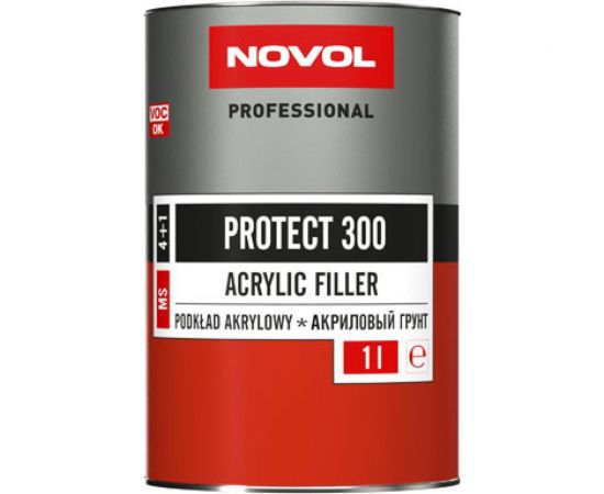 Грунт Novol PROTECT 300 MS 2К акрил. банка 1л, с отвердителем 0.2л, серый X6118905 