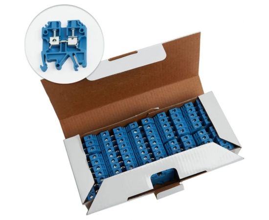 Изолированный наборный зажим (винтовой) STEKKER ЗНИ - 6,0 (JXB 6), синий 39360 