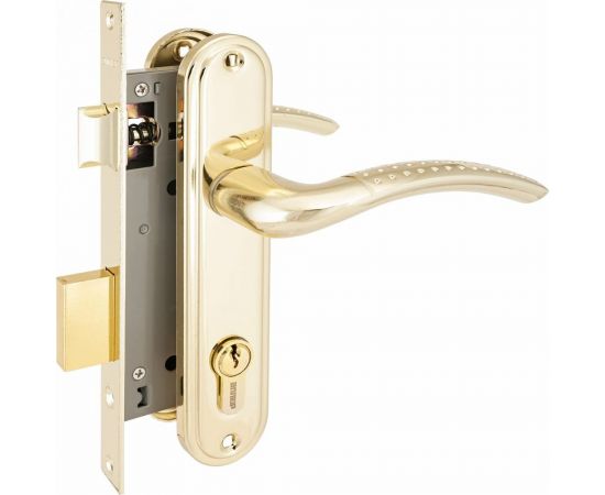 Врезной замок с ручками Аллюр 132/1 GP латунь 1089 