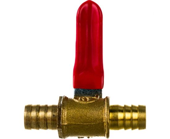 Шаровой кран Pegas pneumatic латунь, елочка, под шланг, 10x10 мм 4412 